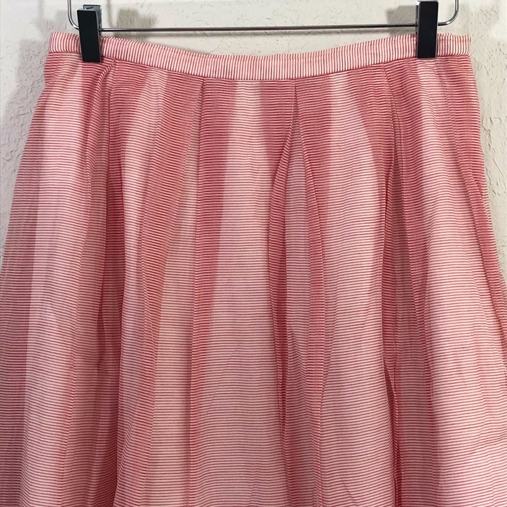 TALBOTS - SHEER STRIPED AND PLEATED FULL SKIRT